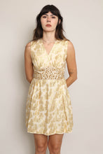 60s Gold Lace Mod Mini Dress