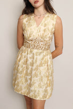 60s Gold Lace Mod Mini Dress