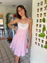 80s Pink Striped Prairie Dress