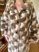 70s Checkered Faux Fur Coat