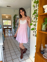 80s Pink Striped Prairie Dress