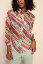 70s Chiffon Striped Disco Shirt