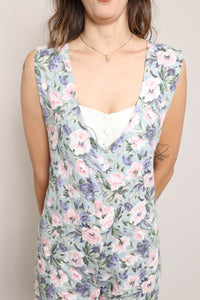 90s Muted Floral Romper