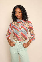 70s Chiffon Striped Disco Shirt