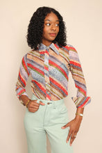 70s Chiffon Striped Disco Shirt