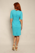 50s Blue Ruched Dress