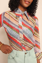 70s Chiffon Striped Disco Shirt