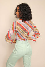 70s Chiffon Striped Disco Shirt
