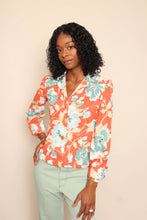 70s Peach Floral Blouse