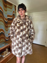 70s Checkered Faux Fur Coat