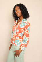 70s Peach Floral Blouse