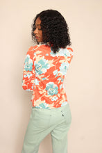 70s Peach Floral Blouse