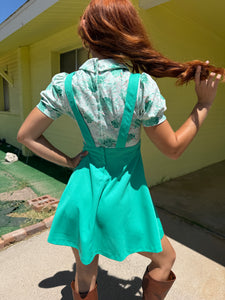70s Apple Pinafore Dress