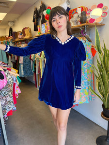 60s Velvet Babydoll Dress