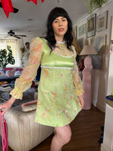 70s Floral Chiffon Mini Dress