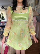 70s Floral Chiffon Mini Dress