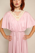 70s Dusty Rose Draped Dress