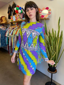 70s Psychedelic Signed Dress