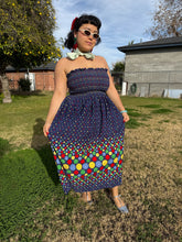 80s Polka Dot Smocked Sun Dress