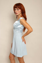 90s Powder Blue Satin Dress