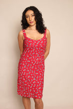 y2k Red Floral Dress