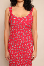 y2k Red Floral Dress