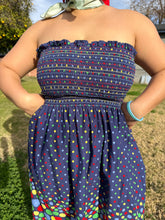 80s Polka Dot Smocked Sun Dress