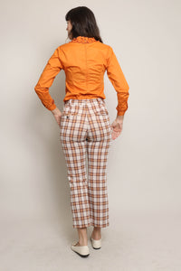 70s Brown Plaid Pants