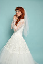 50s Ballgown Lace & Chiffon Wedding Dress