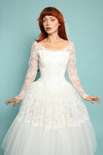 50s Ballgown Lace & Chiffon Wedding Dress