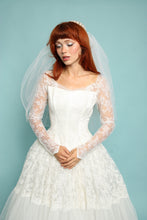 50s Ballgown Lace & Chiffon Wedding Dress