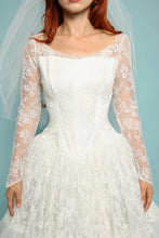 50s Ballgown Lace & Chiffon Wedding Dress