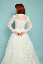 50s Lace & Tiered Chiffon Wedding Dress