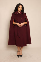 70s Purple Wool Cape With Belt