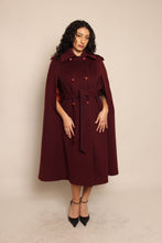 70s Purple Wool Cape With Belt