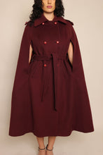 70s Purple Wool Cape With Belt