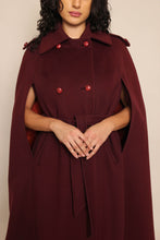 70s Purple Wool Cape With Belt