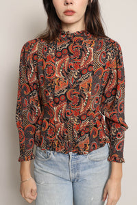 70s Paisley Bishop Sleeve Shirt