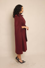 70s Purple Wool Cape With Belt