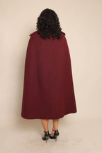 70s Purple Wool Cape With Belt
