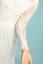 50s Lace & Tiered Chiffon Wedding Dress
