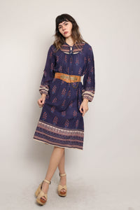 70s Purple Cotton Dress