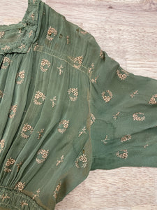 40s Embroidered Chiffon Dress