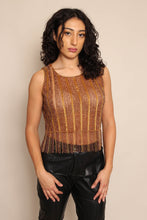 80s Butterscotch Beaded Shirt