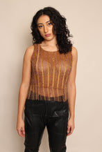 80s Butterscotch Beaded Shirt