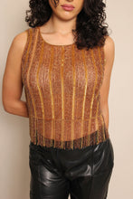 80s Butterscotch Beaded Shirt