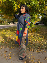 70s Floral & Snail Patchwork Denim Dress