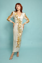 80s Gold Floral Sequined Dress