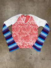 Y2K Custo Barcelona Crochet Sleeve Shirt