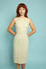 50s Celery Sequined Wiggle Dress